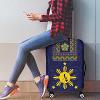 Philippines Merry Christmas Luggage Cover Maligayang Pasko with Parol and Xmas Pattern Barong Style - Wonder Print Shop