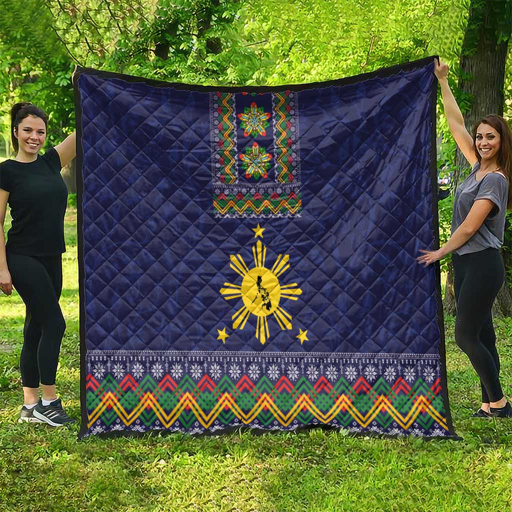 Philippines Merry Christmas Quilt Maligayang Pasko with Parol and Xmas Pattern Barong Style - Wonder Print Shop