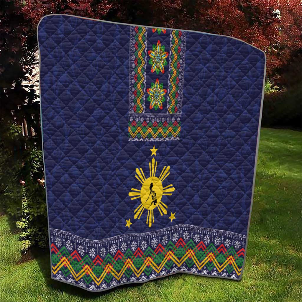 Philippines Merry Christmas Quilt Maligayang Pasko with Parol and Xmas Pattern Barong Style - Wonder Print Shop