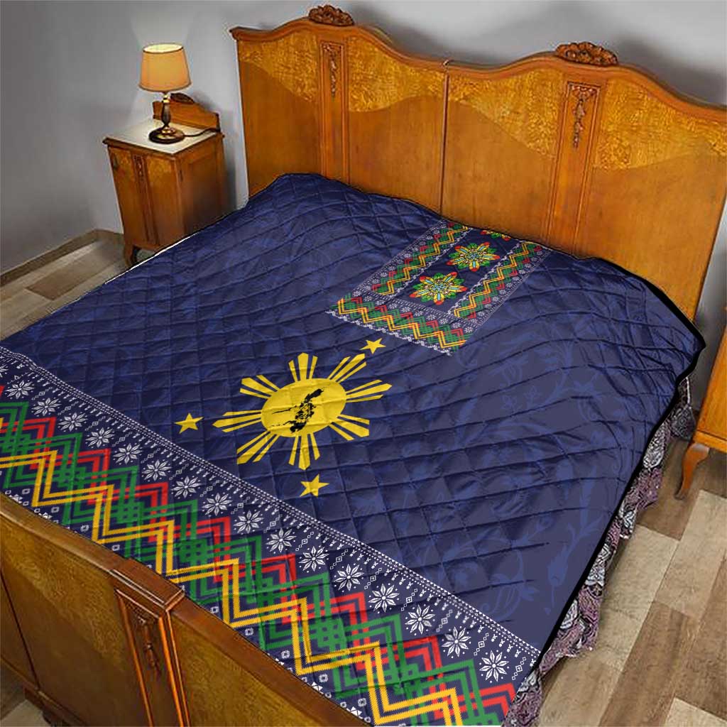 Philippines Merry Christmas Quilt Maligayang Pasko with Parol and Xmas Pattern Barong Style - Wonder Print Shop