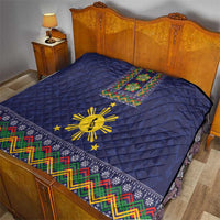 Philippines Merry Christmas Quilt Maligayang Pasko with Parol and Xmas Pattern Barong Style - Wonder Print Shop