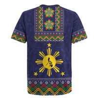 Philippines Merry Christmas Rugby Jersey Maligayang Pasko with Parol and Xmas Pattern Barong Style - Wonder Print Shop