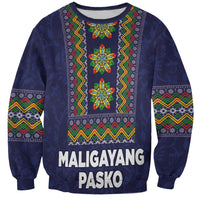 Philippines Merry Christmas Sweatshirt Maligayang Pasko with Parol and Xmas Pattern Barong Style - Wonder Print Shop