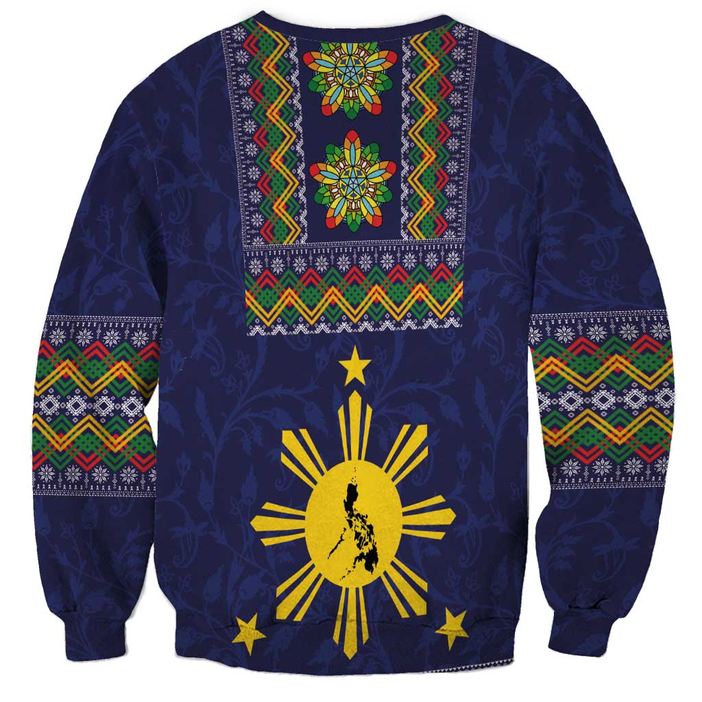 Philippines Merry Christmas Sweatshirt Maligayang Pasko with Parol and Xmas Pattern Barong Style - Wonder Print Shop