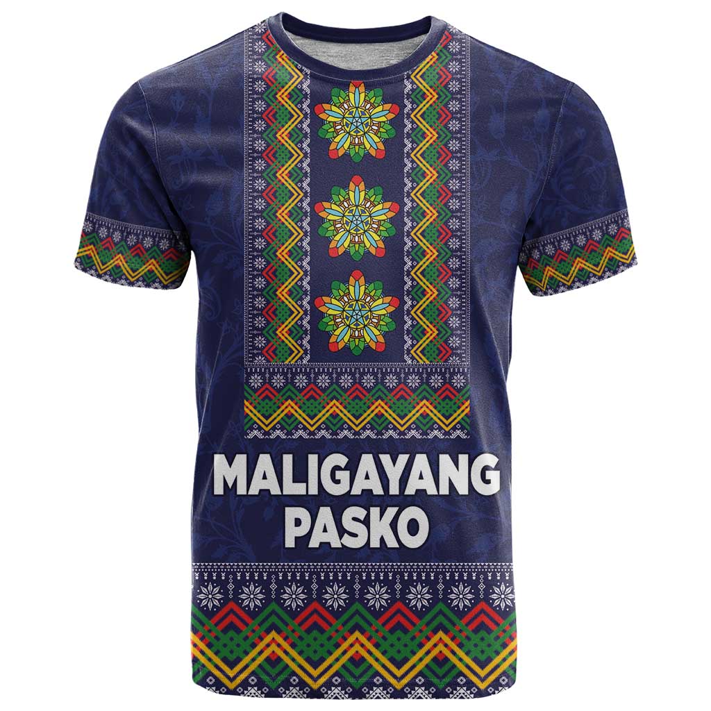 Philippines Merry Christmas T Shirt Maligayang Pasko with Parol and Xmas Pattern Barong Style - Wonder Print Shop