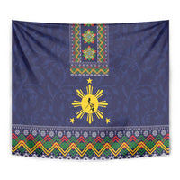 Philippines Merry Christmas Tapestry Maligayang Pasko with Parol and Xmas Pattern Barong Style - Wonder Print Shop