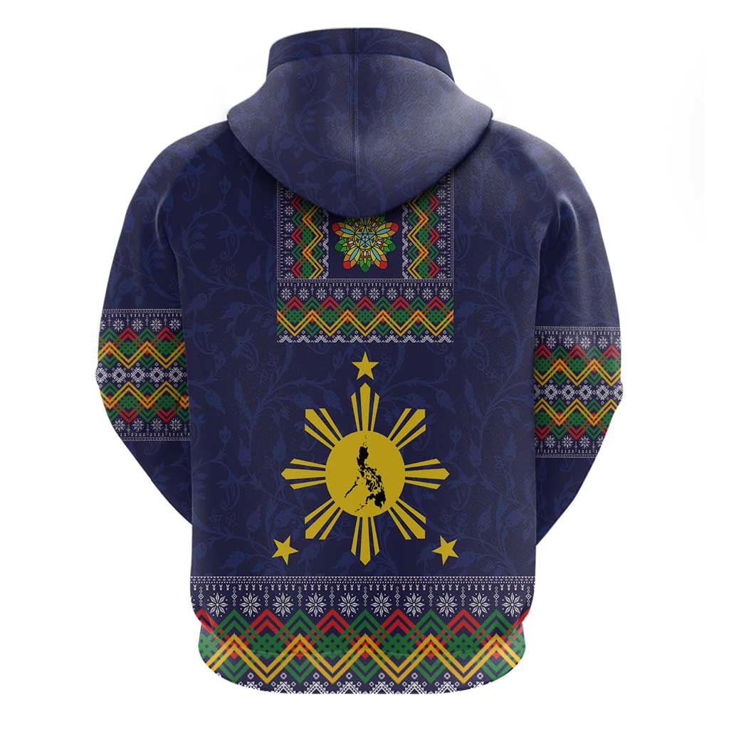 Philippines Merry Christmas Zip Hoodie Maligayang Pasko with Parol and Xmas Pattern Barong Style - Wonder Print Shop