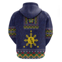 Philippines Merry Christmas Zip Hoodie Maligayang Pasko with Parol and Xmas Pattern Barong Style - Wonder Print Shop