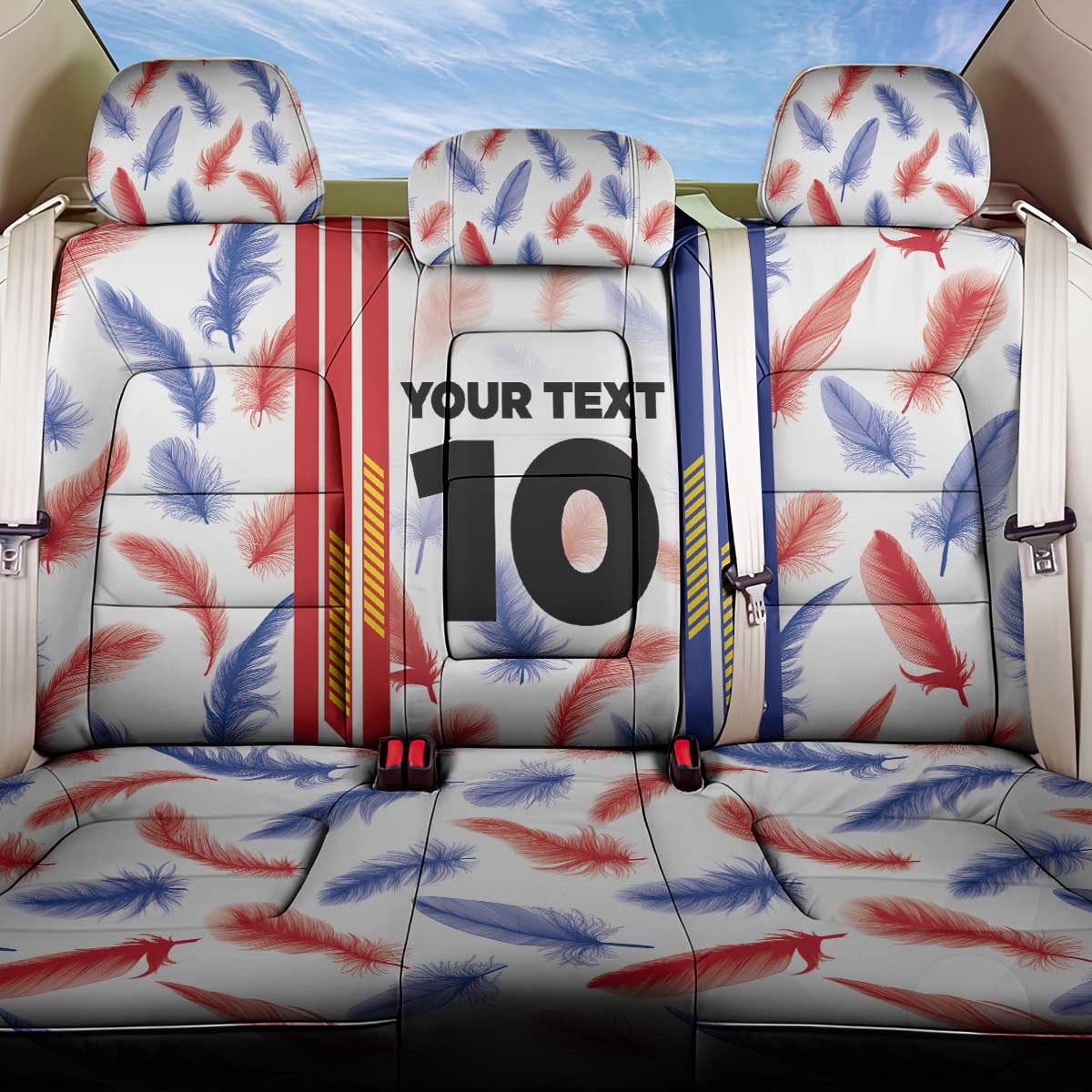 Custom Philippines Champions Football Jersey Back Car Seat Cover - Wonder Print Shop