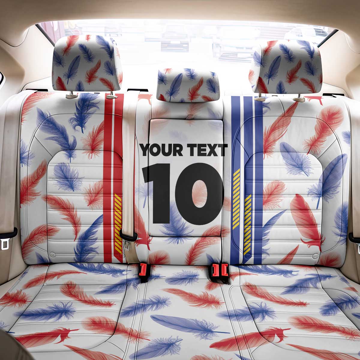 Custom Philippines Champions Football Jersey Back Car Seat Cover - Wonder Print Shop
