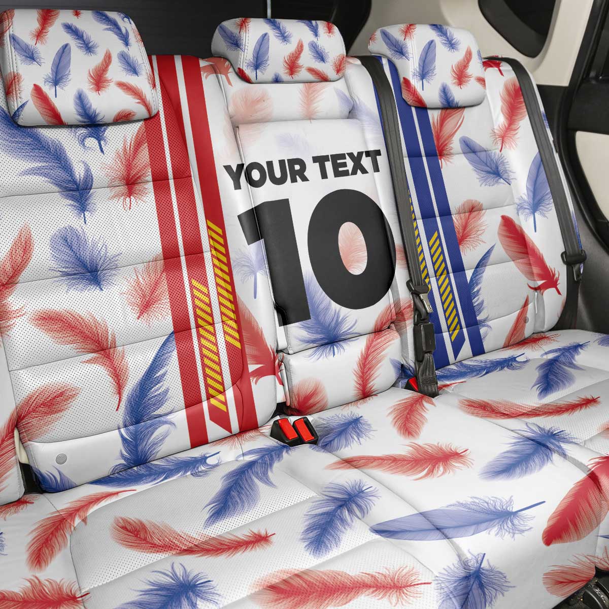 Custom Philippines Champions Football Jersey Back Car Seat Cover - Wonder Print Shop
