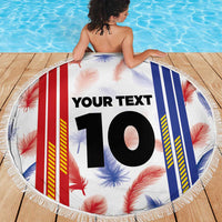 Custom Philippines Champions Football Jersey Beach Blanket - Wonder Print Shop