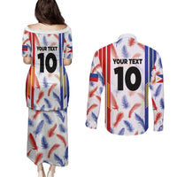 Custom Philippines Champions Football Jersey Couples Matching Puletasi and Long Sleeve Button Shirt - Wonder Print Shop