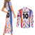 Custom Philippines Champions Football Jersey Couples Matching Short Sleeve Bodycon Dress and Long Sleeve Button Shirt - Wonder Print Shop