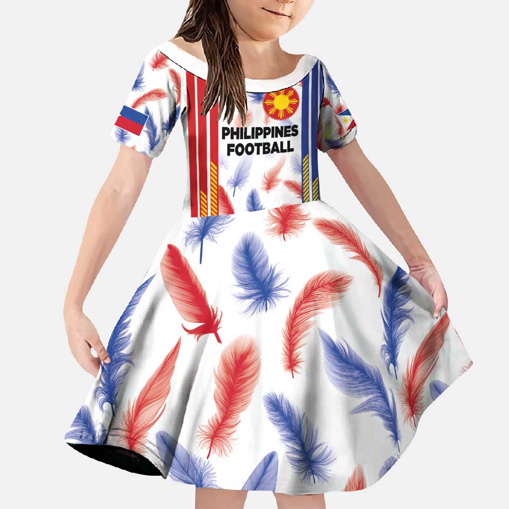 Custom Philippines Champions Football Jersey Family Matching Long Sleeve Bodycon Dress and Hawaiian Shirt - Wonder Print Shop