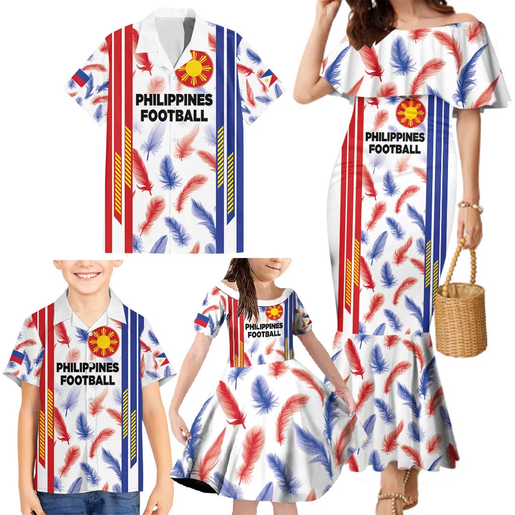 Custom Philippines Champions Football Jersey Family Matching Mermaid Dress and Hawaiian Shirt - Wonder Print Shop