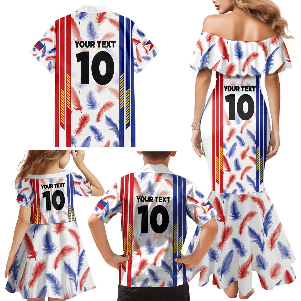 Custom Philippines Champions Football Jersey Family Matching Mermaid Dress and Hawaiian Shirt - Wonder Print Shop