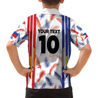 Custom Philippines Champions Football Jersey Family Matching Off The Shoulder Long Sleeve Dress and Hawaiian Shirt - Wonder Print Shop