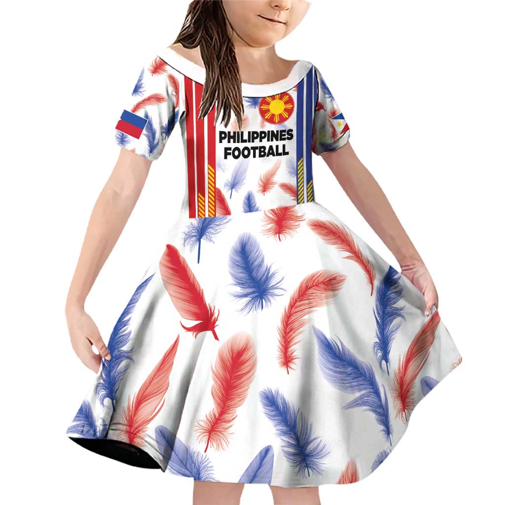 Custom Philippines Champions Football Jersey Family Matching Off Shoulder Short Dress and Hawaiian Shirt - Wonder Print Shop