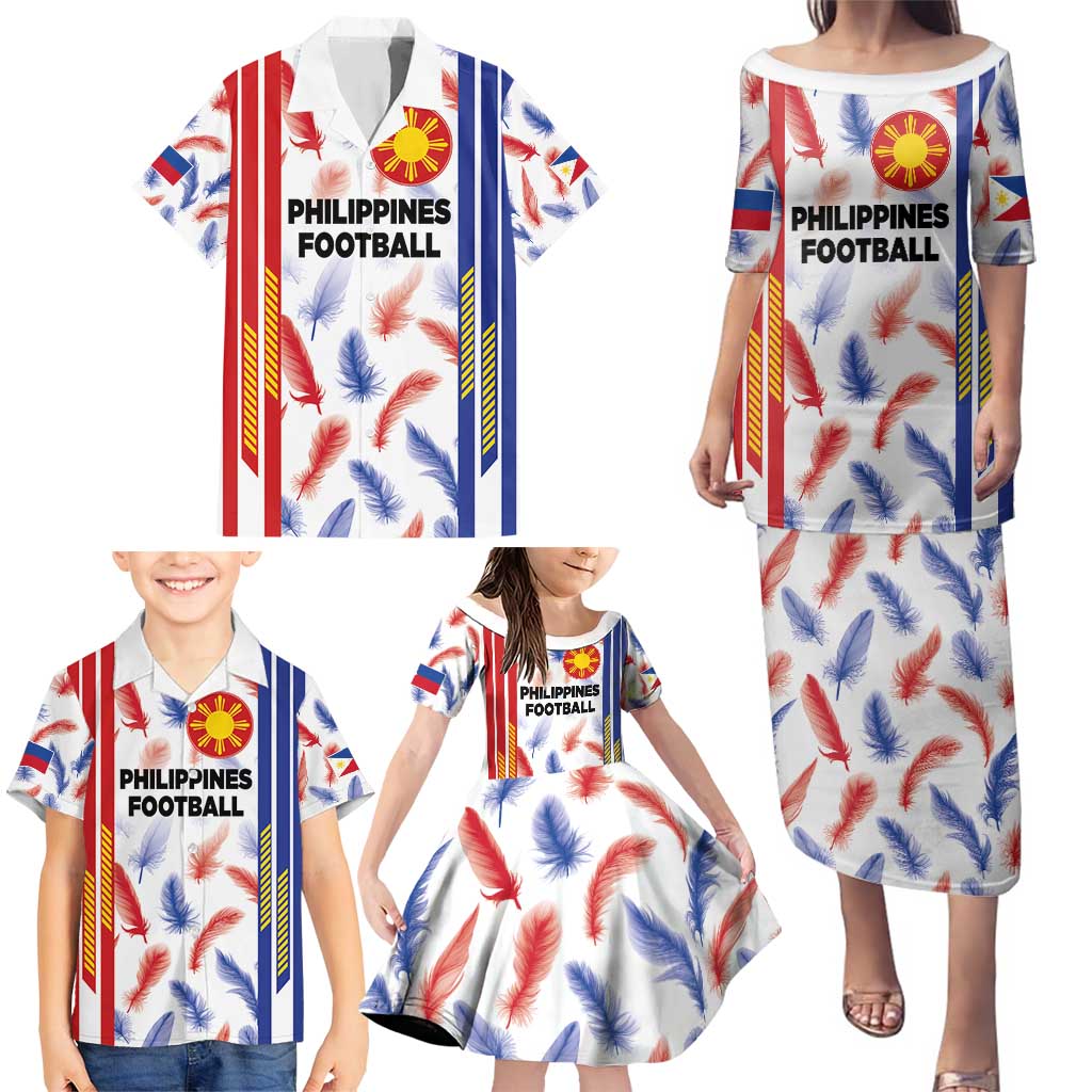 Custom Philippines Champions Football Jersey Family Matching Puletasi and Hawaiian Shirt - Wonder Print Shop