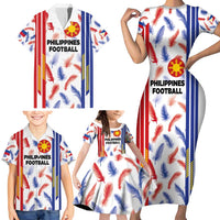 Custom Philippines Champions Football Jersey Family Matching Short Sleeve Bodycon Dress and Hawaiian Shirt - Wonder Print Shop