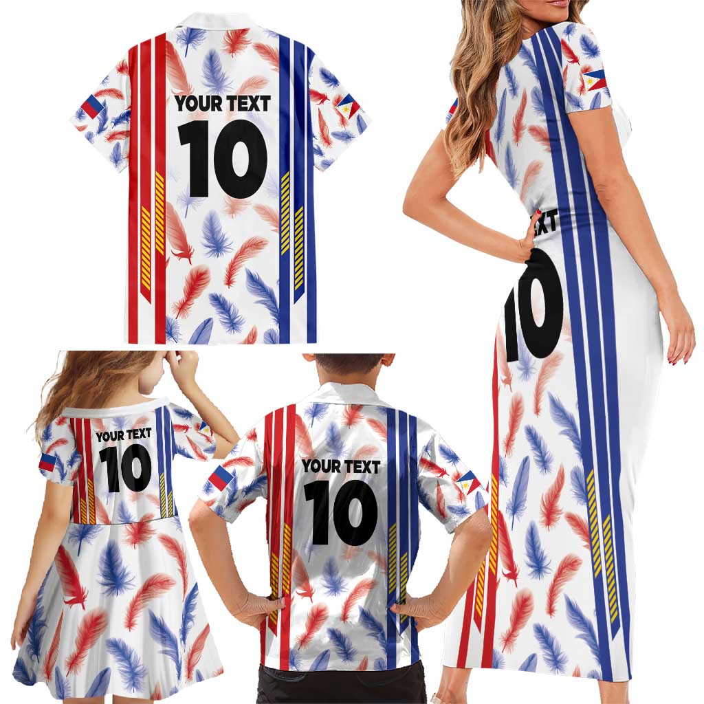Custom Philippines Champions Football Jersey Family Matching Short Sleeve Bodycon Dress and Hawaiian Shirt - Wonder Print Shop