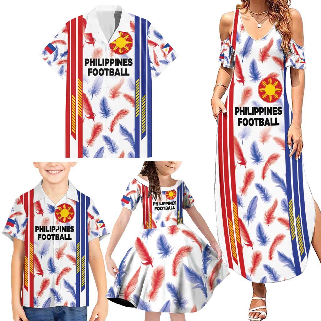 Custom Philippines Champions Football Jersey Family Matching Summer Maxi Dress and Hawaiian Shirt - Wonder Print Shop
