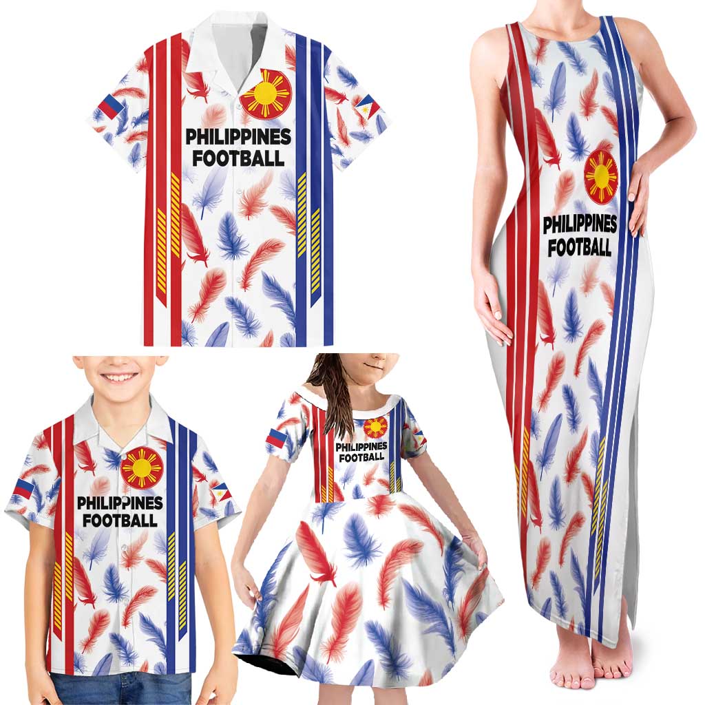 Custom Philippines Champions Football Jersey Family Matching Tank Maxi Dress and Hawaiian Shirt - Wonder Print Shop