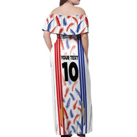 Custom Philippines Champions Football Jersey Off Shoulder Maxi Dress - Wonder Print Shop