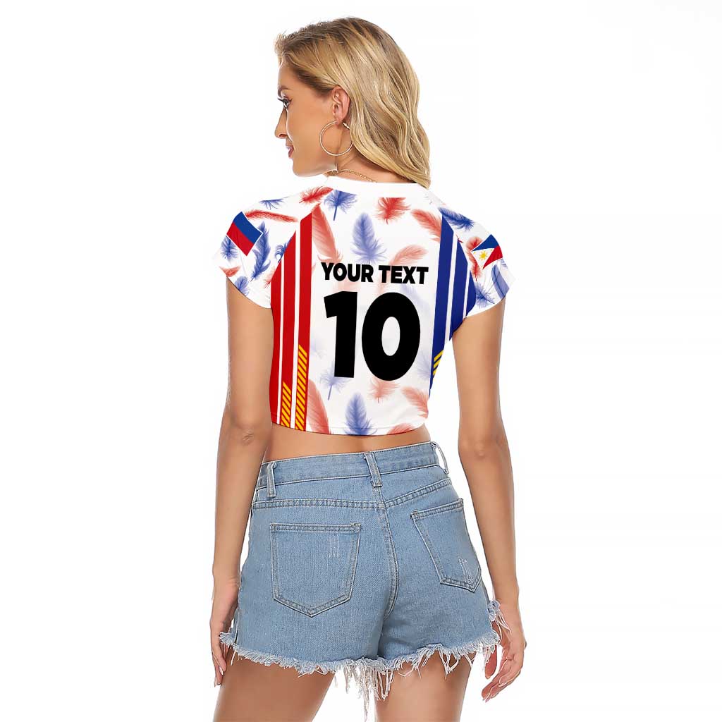 Custom Philippines Champions Football Jersey Raglan Cropped T Shirt - Wonder Print Shop