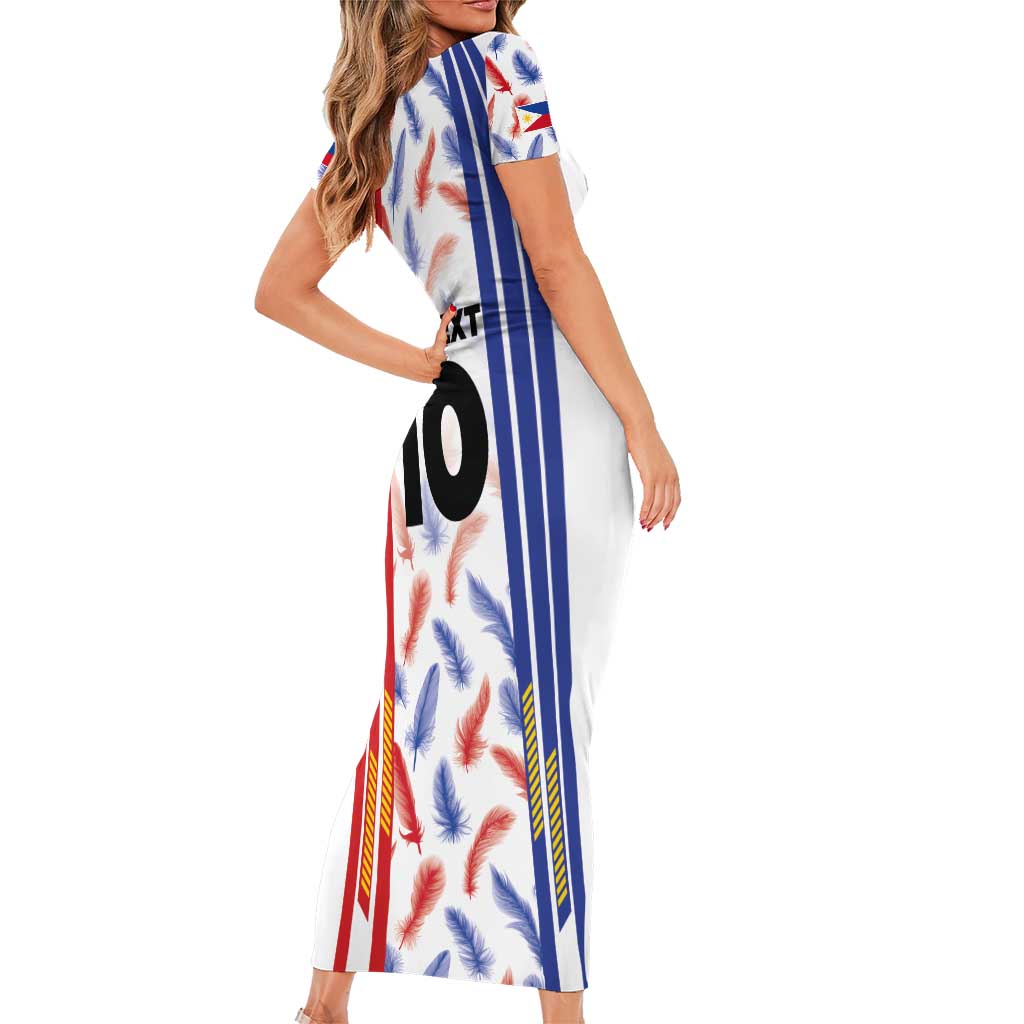 Custom Philippines Champions Football Jersey Short Sleeve Bodycon Dress - Wonder Print Shop
