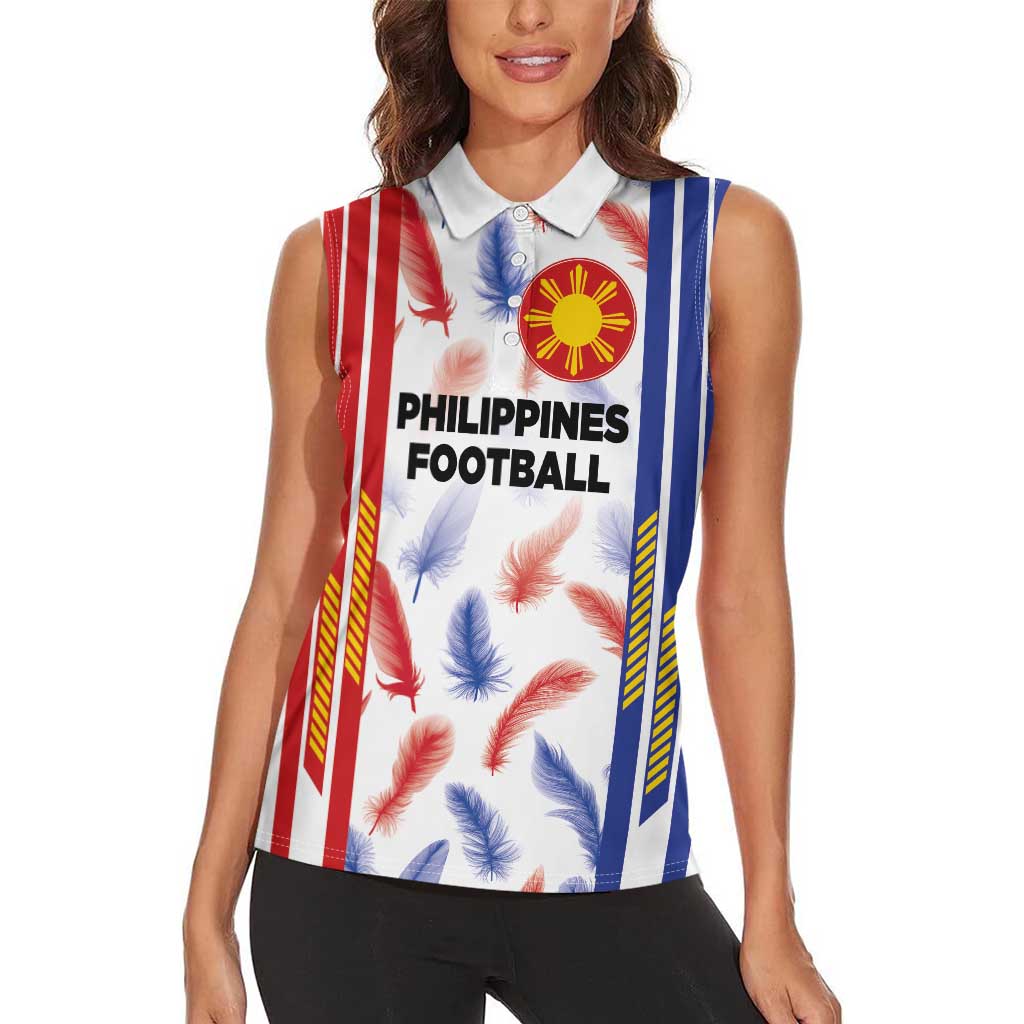 Custom Philippines Champions Football Jersey Women Sleeveless Polo Shirt - Wonder Print Shop