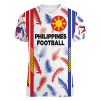 Custom Philippines Champions Football Jersey Women V-Neck T-Shirt - Wonder Print Shop