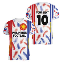 Custom Philippines Champions Football Jersey Women V-Neck T-Shirt - Wonder Print Shop