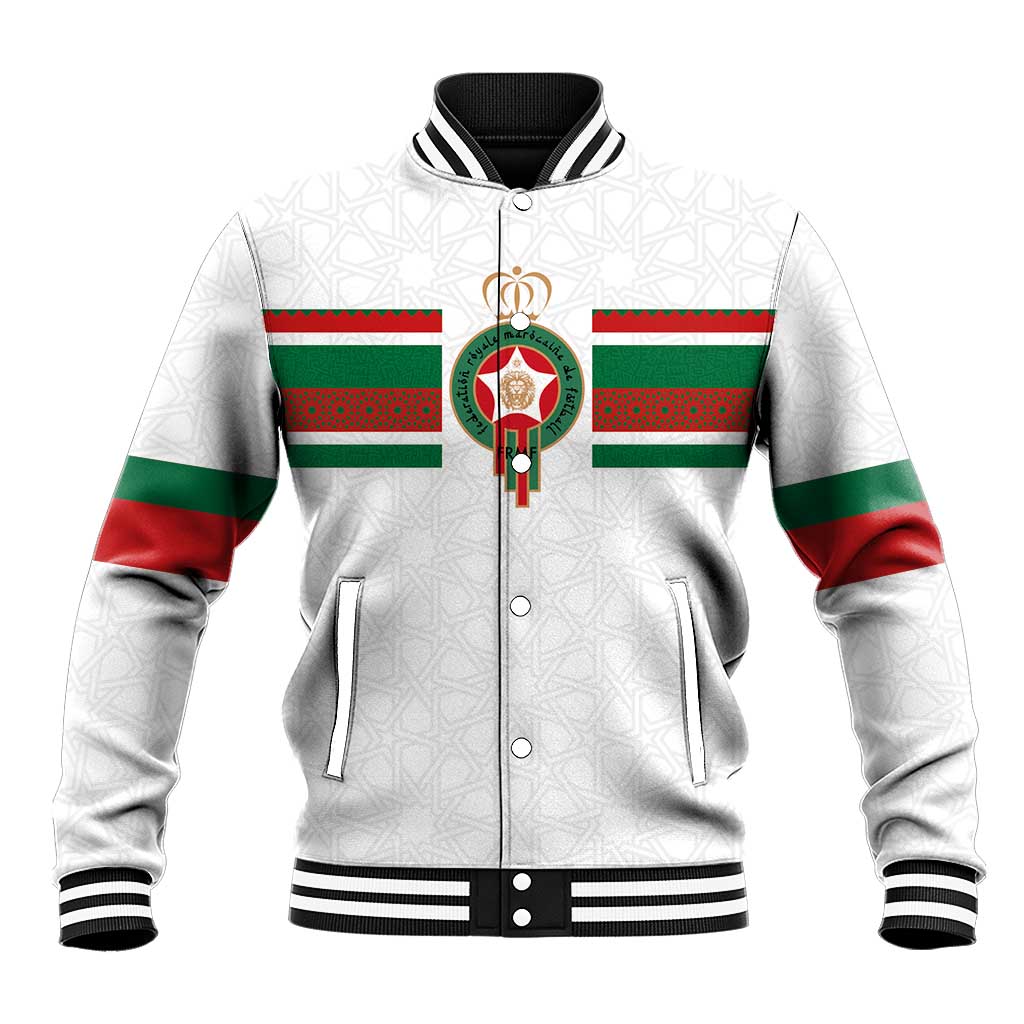 Custom Morocco Football Baseball Jacket The Roar of Atlas Lions - Wonder Print Shop
