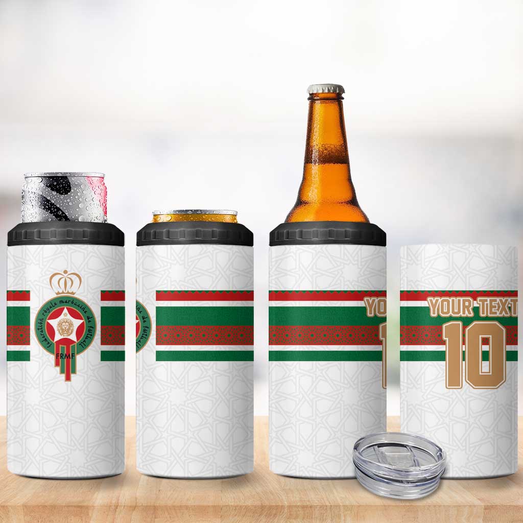 Custom Morocco Football 4 in 1 Can Cooler Tumbler The Roar of Atlas Lions - Wonder Print Shop