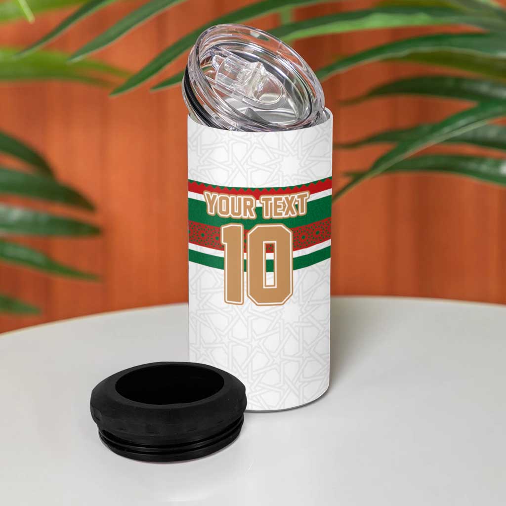 Custom Morocco Football 4 in 1 Can Cooler Tumbler The Roar of Atlas Lions - Wonder Print Shop