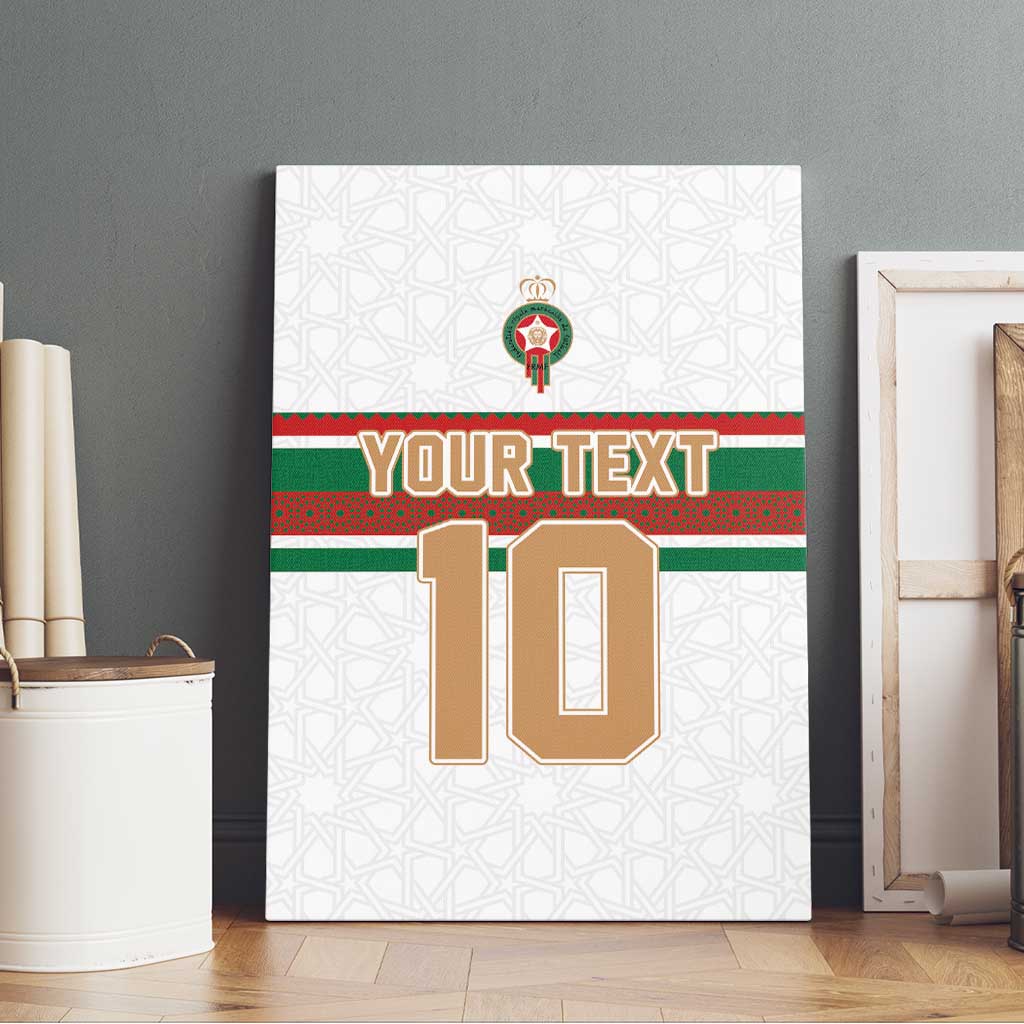 Custom Morocco Football Canvas Wall Art The Roar of Atlas Lions - Wonder Print Shop