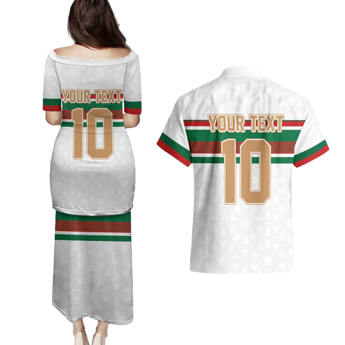 Custom Morocco Football Couples Matching Puletasi and Hawaiian Shirt The Roar of Atlas Lions - Wonder Print Shop