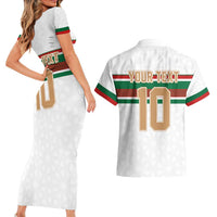 Custom Morocco Football Couples Matching Short Sleeve Bodycon Dress and Hawaiian Shirt The Roar of Atlas Lions - Wonder Print Shop