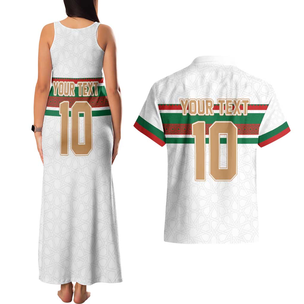 Custom Morocco Football Couples Matching Tank Maxi Dress and Hawaiian Shirt The Roar of Atlas Lions - Wonder Print Shop