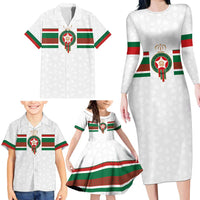 Custom Morocco Football Family Matching Long Sleeve Bodycon Dress and Hawaiian Shirt The Roar of Atlas Lions - Wonder Print Shop