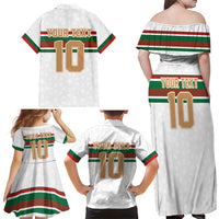 Custom Morocco Football Family Matching Off Shoulder Maxi Dress and Hawaiian Shirt The Roar of Atlas Lions - Wonder Print Shop