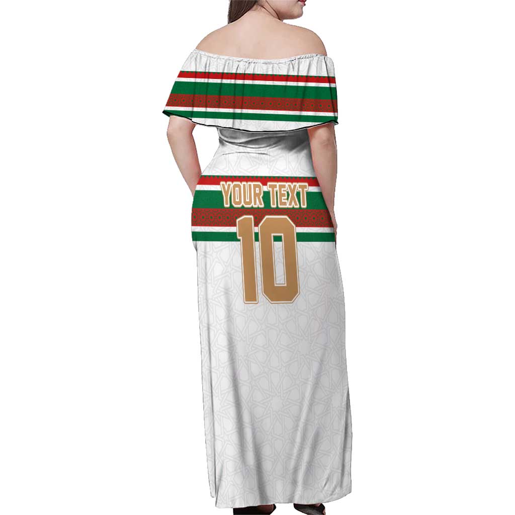 Custom Morocco Football Family Matching Off Shoulder Maxi Dress and Hawaiian Shirt The Roar of Atlas Lions - Wonder Print Shop