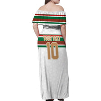 Custom Morocco Football Family Matching Off Shoulder Maxi Dress and Hawaiian Shirt The Roar of Atlas Lions - Wonder Print Shop