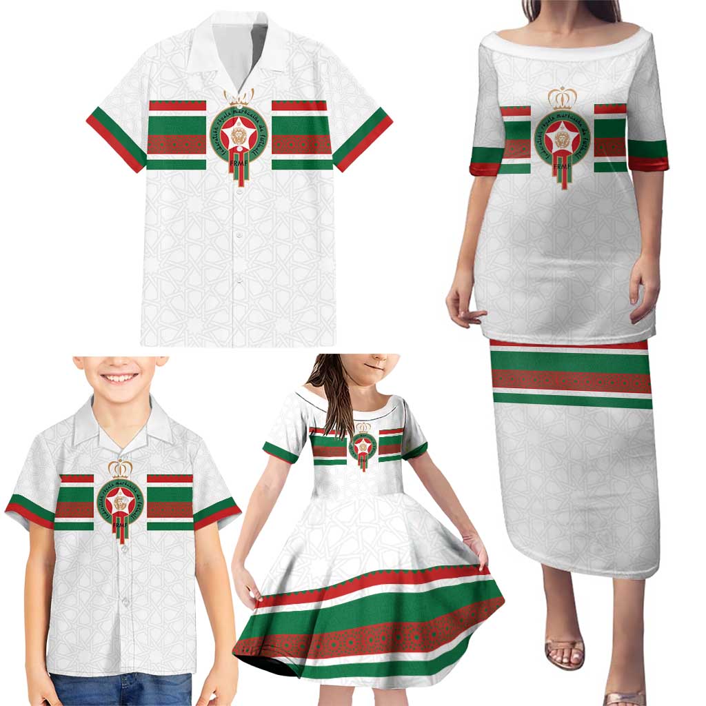 Custom Morocco Football Family Matching Puletasi and Hawaiian Shirt The Roar of Atlas Lions - Wonder Print Shop