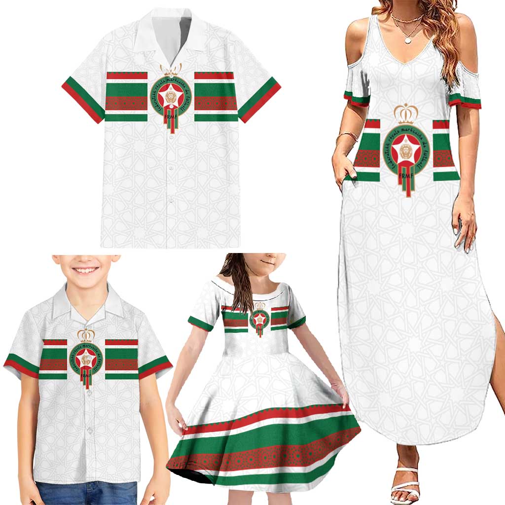Custom Morocco Football Family Matching Summer Maxi Dress and Hawaiian Shirt The Roar of Atlas Lions - Wonder Print Shop