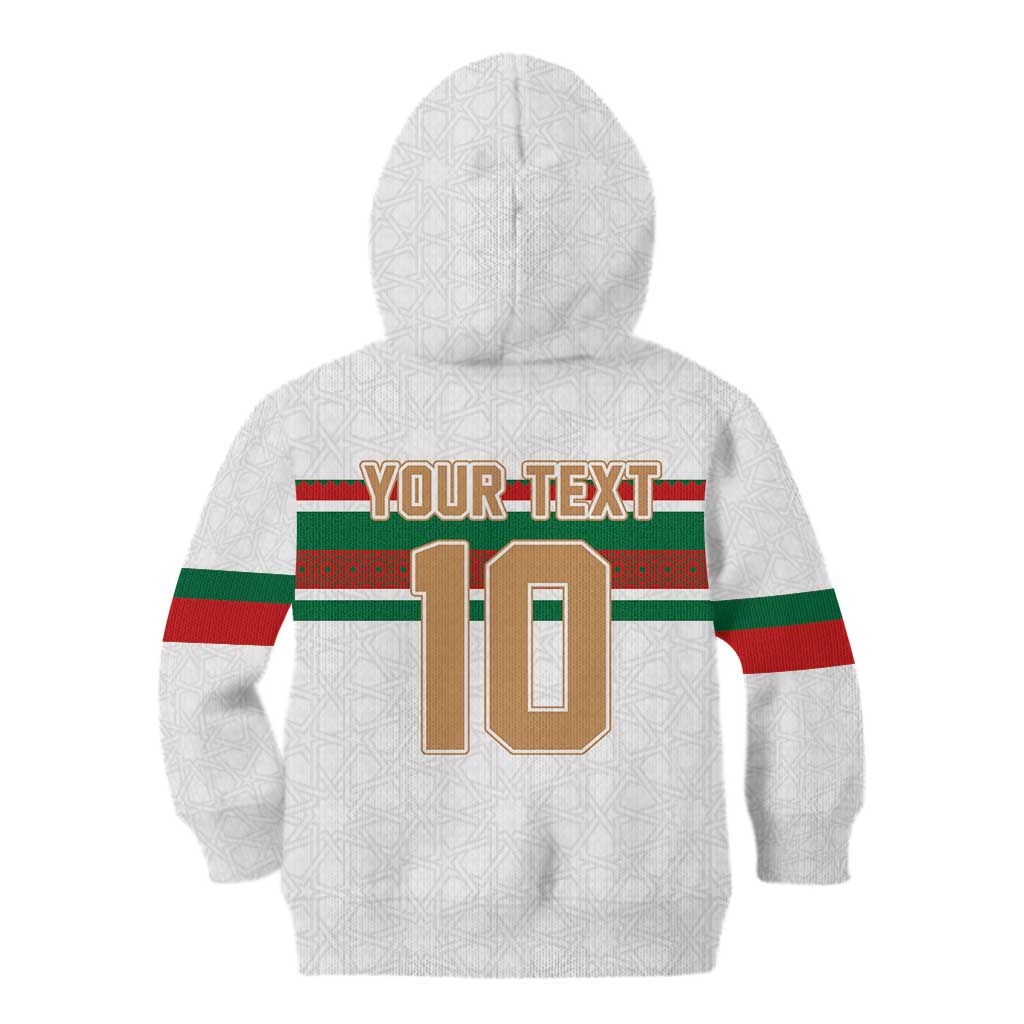 Custom Morocco Football Kid Hoodie The Roar of Atlas Lions - Wonder Print Shop