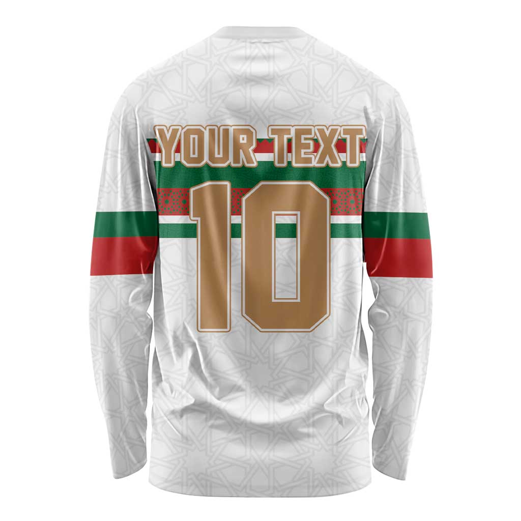 Custom Morocco Football Long Sleeve Shirt The Roar of Atlas Lions - Wonder Print Shop