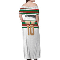 Custom Morocco Football Off Shoulder Maxi Dress The Roar of Atlas Lions - Wonder Print Shop